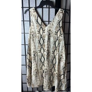 Snake Print Midi Dress - Cream/Black